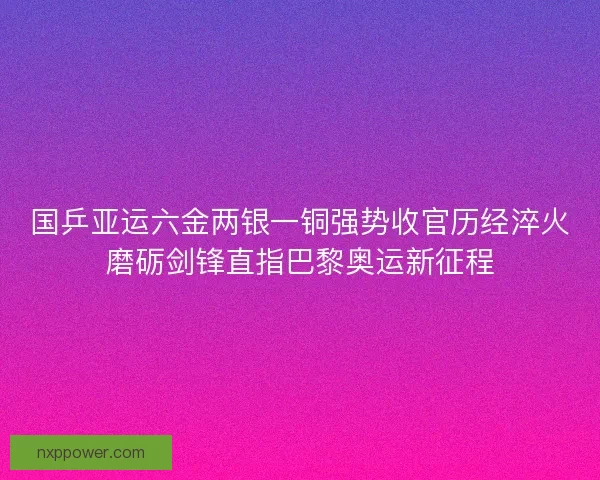国乒亚运六金两银一铜强势收官历经淬火磨砺剑锋直指巴黎奥运新征程