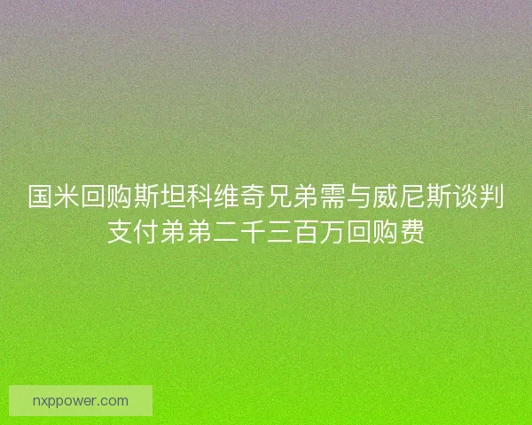 国米回购斯坦科维奇兄弟需与威尼斯谈判支付弟弟二千三百万回购费
